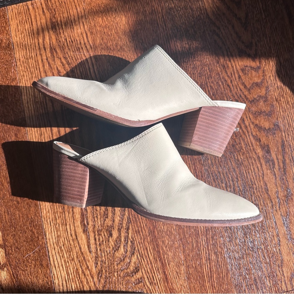 Madewell Cream The Harper Block Heeled Mule